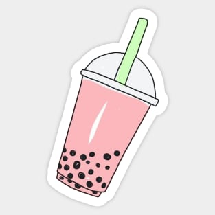 Strawberry Milk Bubble Tea Sticker